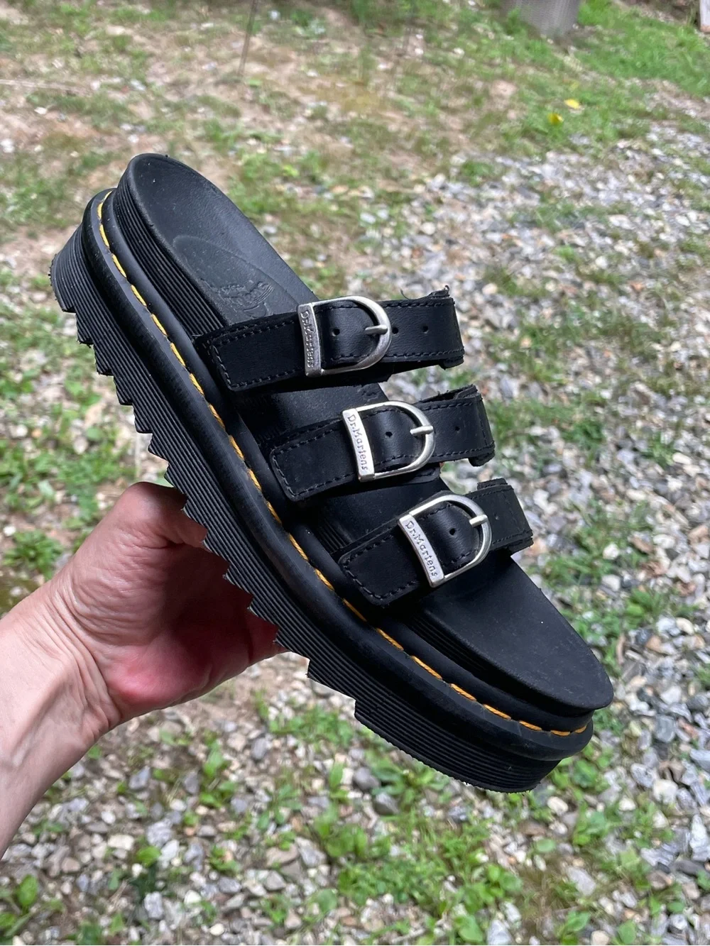 Dr Martens Blaire Slide Platform Black Sandals Size 8